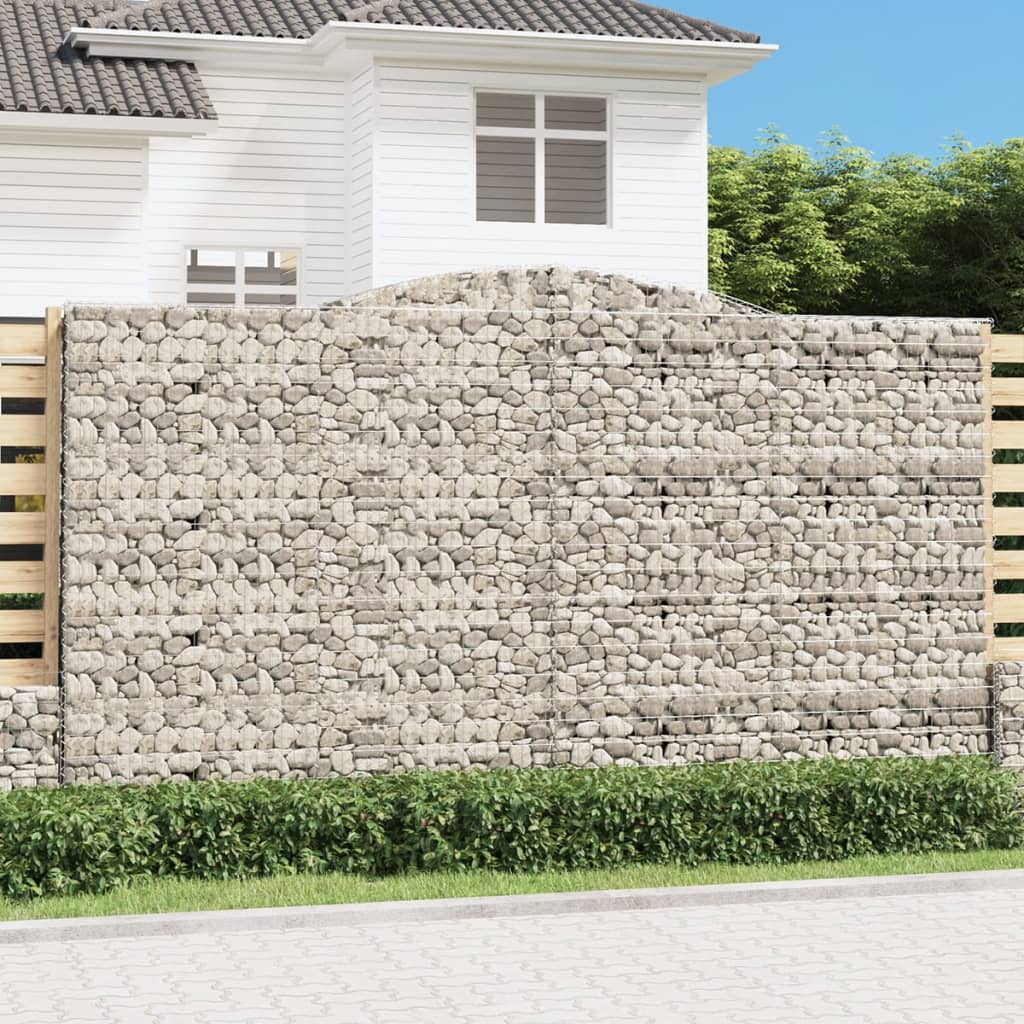 vidaXL Arched Gabion Baskets Galvanised Iron 2 pcs 400 x 30 x 40/60 cm – 400 x 50 x 220/240 cm