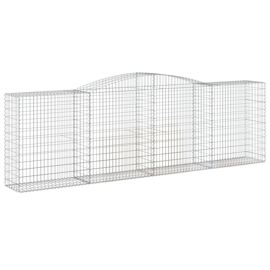 vidaXL Arched Gabion Baskets 3 pcs 400x50x120/140 cm Galvanised Iron 3