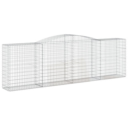 vidaXL Arched Gabion Baskets 3 pcs 400x50x120/140 cm Galvanised Iron 3