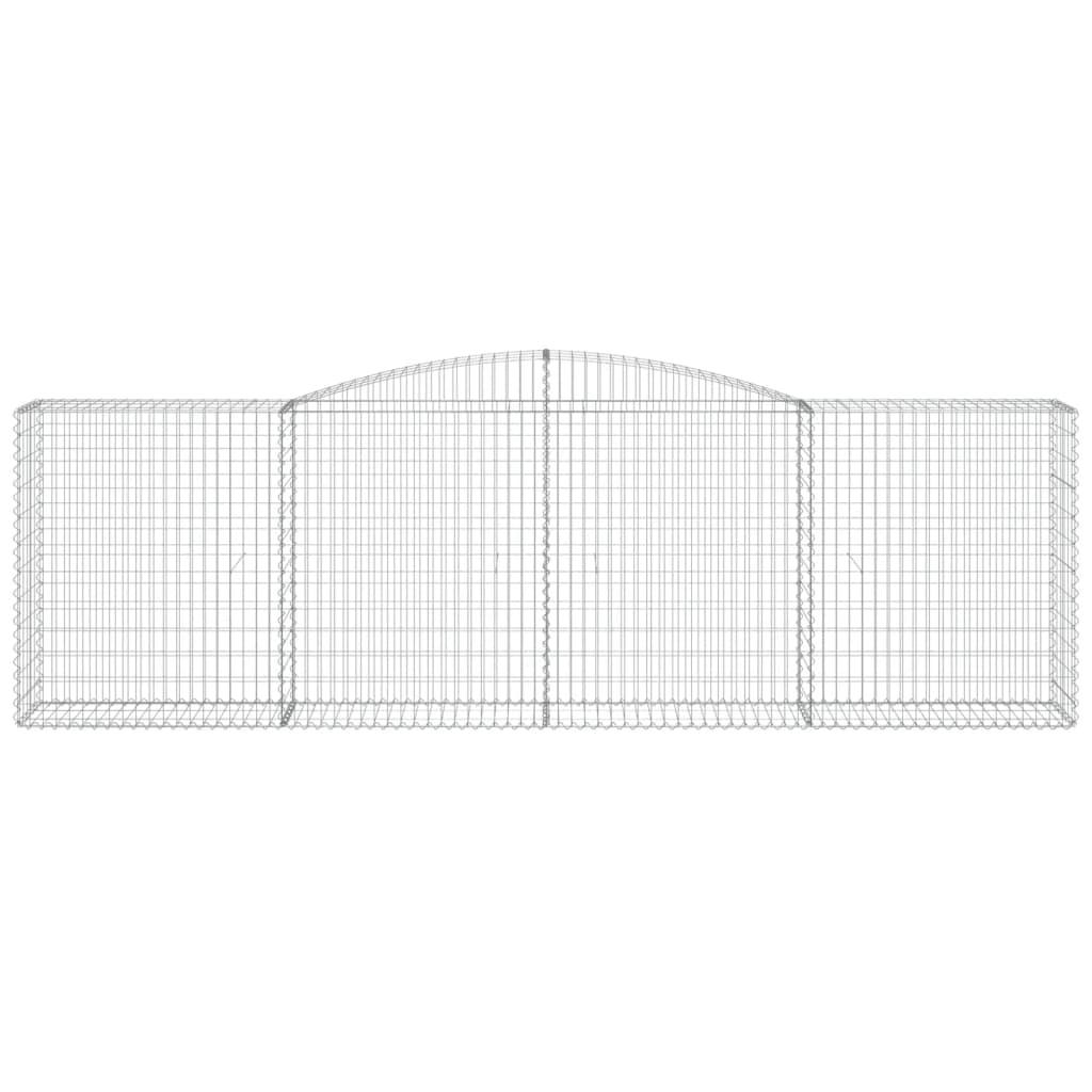 vidaXL Arched Gabion Baskets 3 pcs 400x50x120/140 cm Galvanised Iron 4