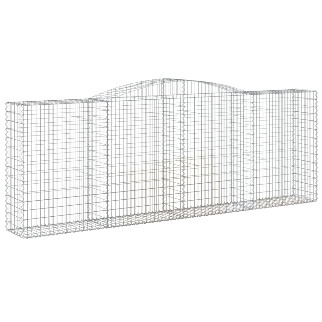 vidaXL Arched Gabion Baskets 2 pcs 400x50x140/160 cm Galvanised Iron 3