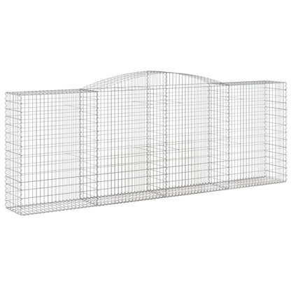 vidaXL Arched Gabion Baskets 2 pcs 400x50x140/160 cm Galvanised Iron 3