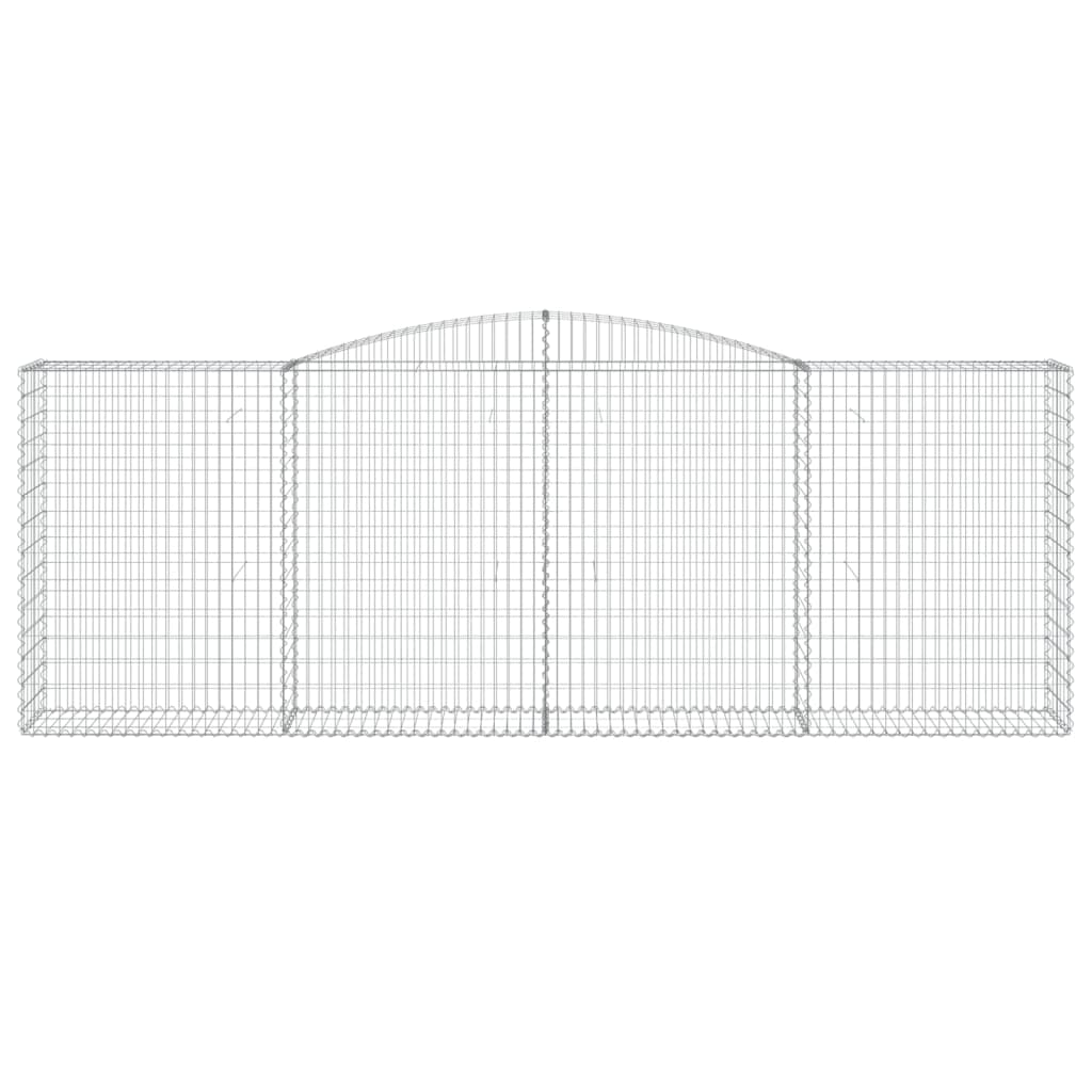 vidaXL Arched Gabion Baskets 2 pcs 400x50x140/160 cm Galvanised Iron 4