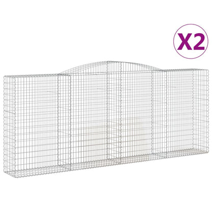 vidaXL Arched Gabion Baskets 2 pcs 400x50x160/180 cm Galvanised Iron 2