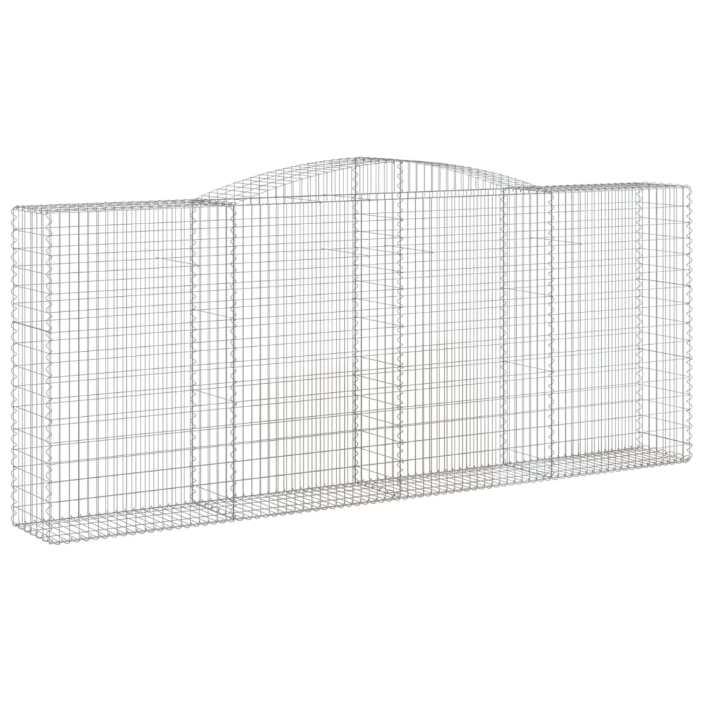 vidaXL Arched Gabion Baskets 2 pcs 400x50x160/180 cm Galvanised Iron 3