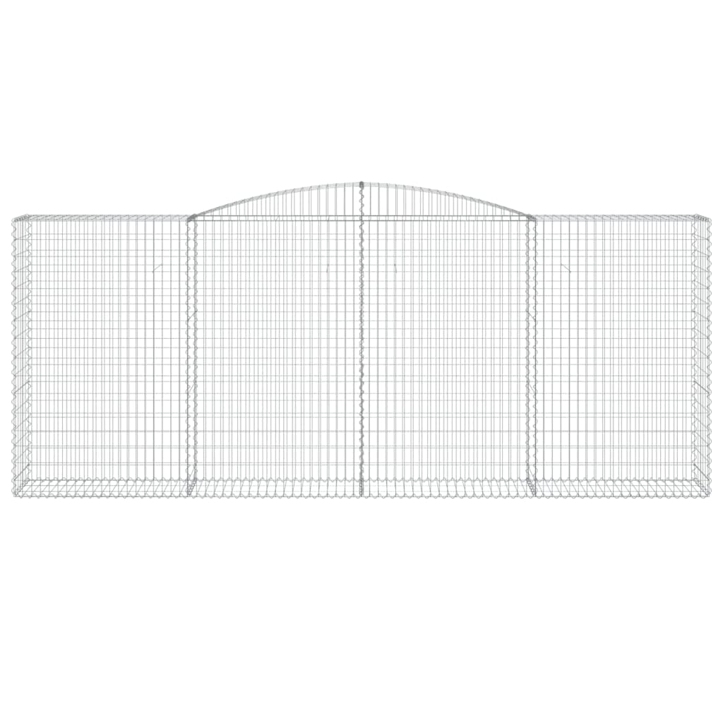 vidaXL Arched Gabion Baskets 2 pcs 400x50x160/180 cm Galvanised Iron 4
