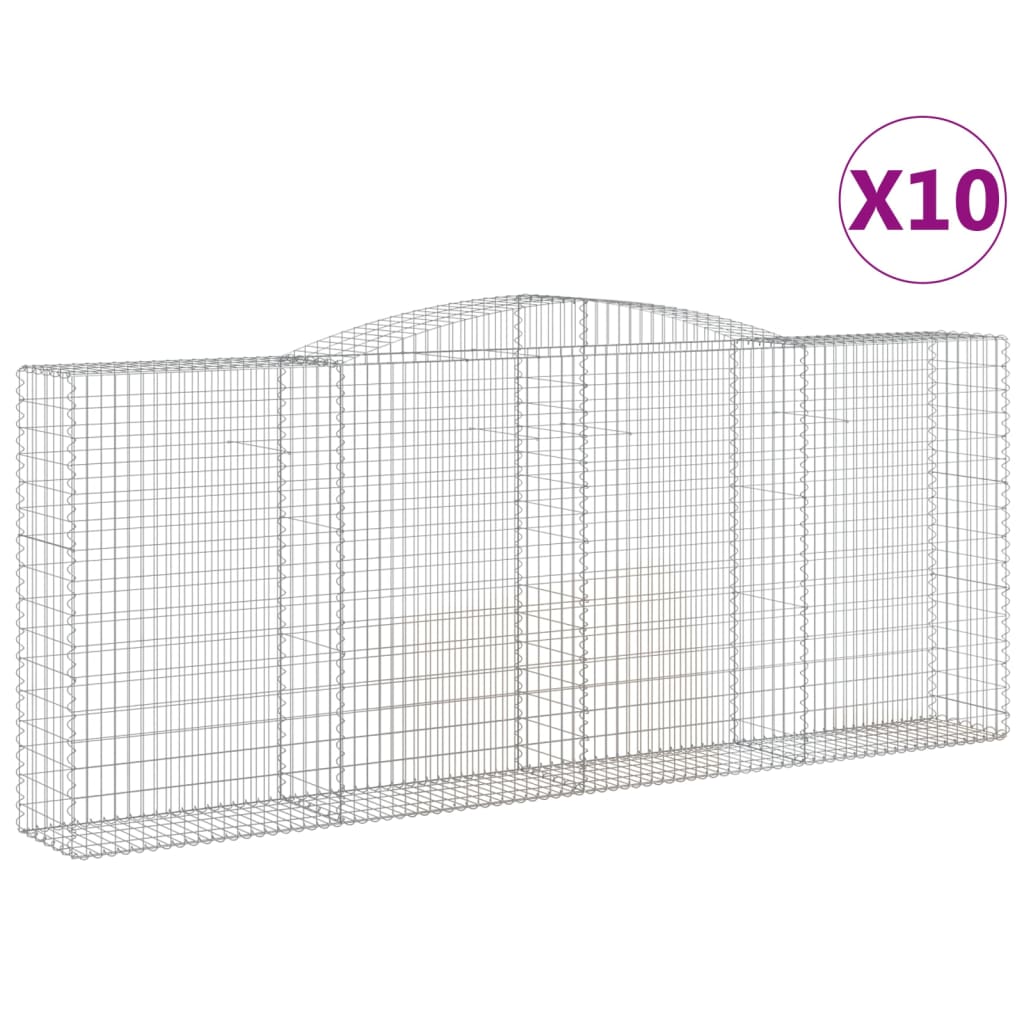 Arched Gabion Baskets Galvanised Iron 10 pcs 400 x 30 x 40/60 cm – 400 x 50 x 220/240 cm 400 x 50 x 160/180 cm