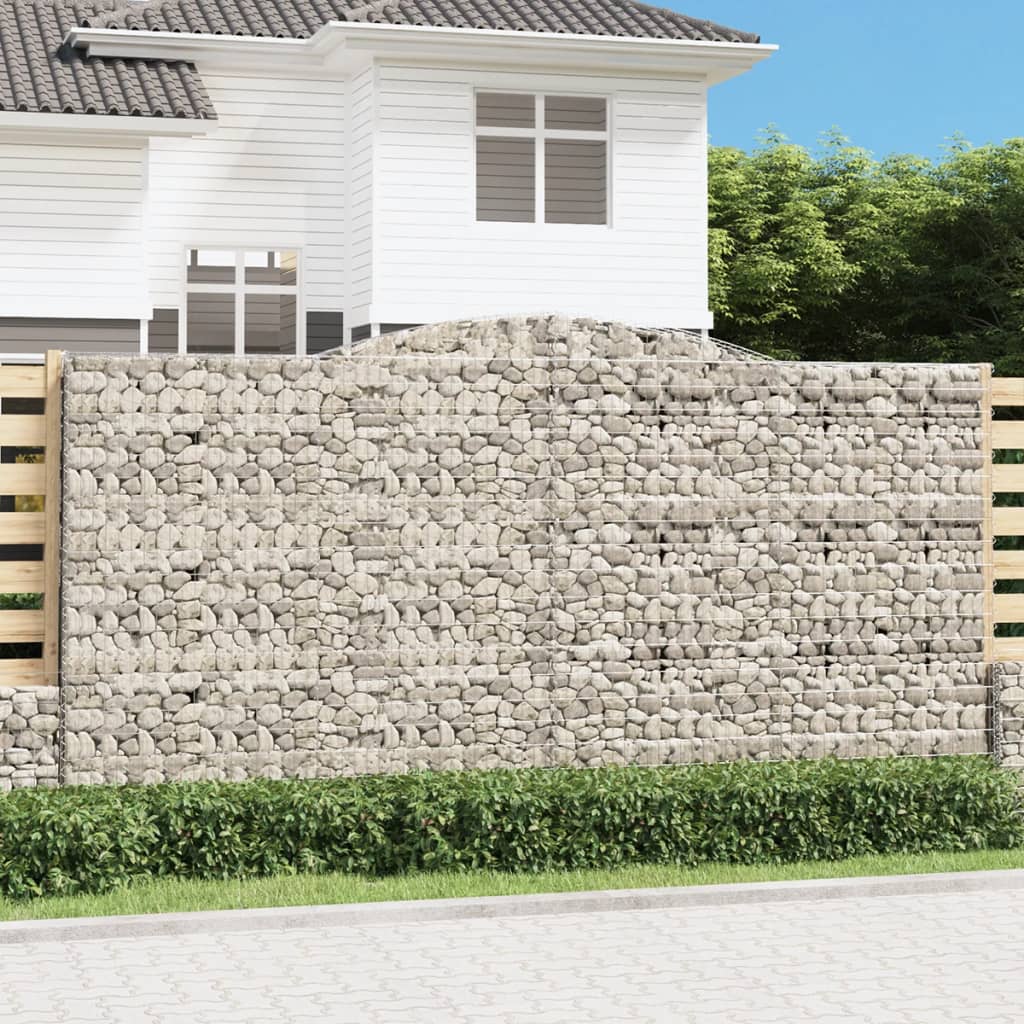Arched Gabion Baskets Galvanised Iron 4 pcs 400 x 30 x 40/60 cm – 400 x 50 x 220/240 cm 400 x 50 x 200/220 cm