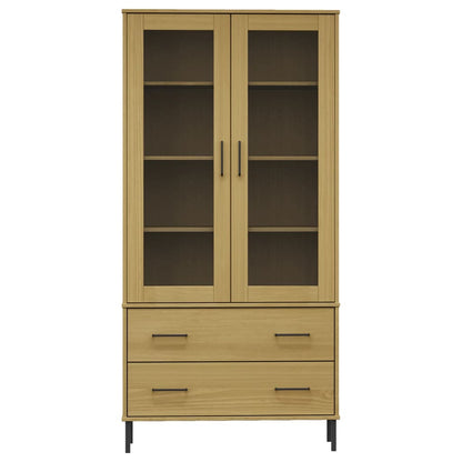 vidaXL Bookcase with Metal Legs Brown 85x35x172,5 cm Solid Wood "OSLO 3