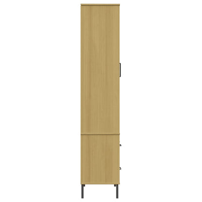 vidaXL Bookcase with Metal Legs Brown 85x35x172,5 cm Solid Wood "OSLO 6