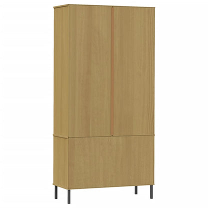 vidaXL Bookcase with Metal Legs Brown 85x35x172,5 cm Solid Wood "OSLO 5