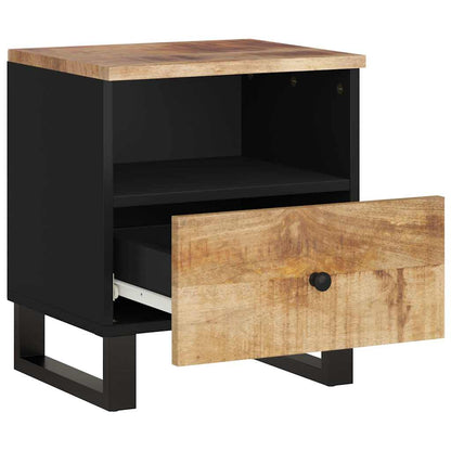 Bedside Cabinet Solid Wood Mango&Engineered Wood Light wood