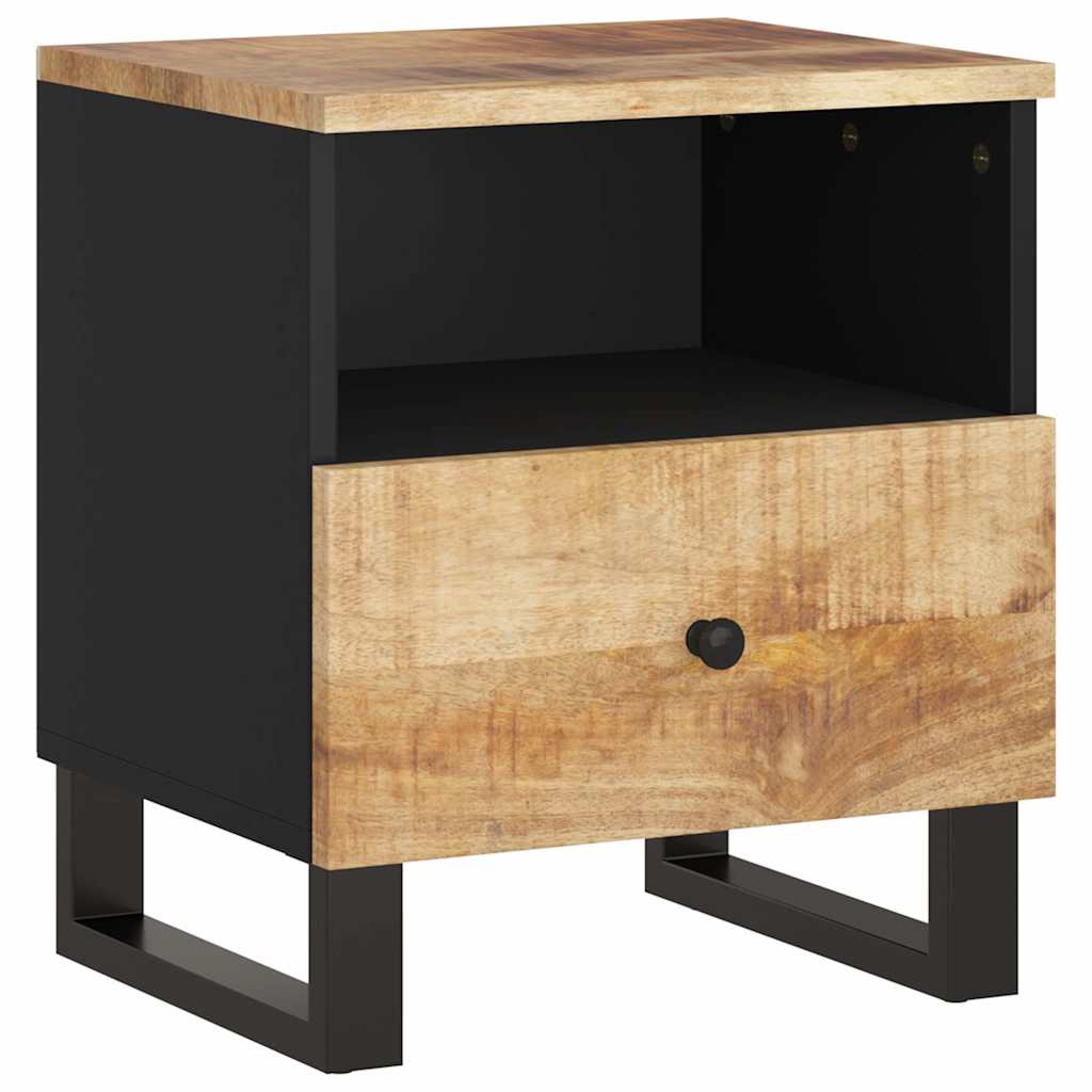 Bedside Cabinet Solid Wood Mango&Engineered Wood Light wood