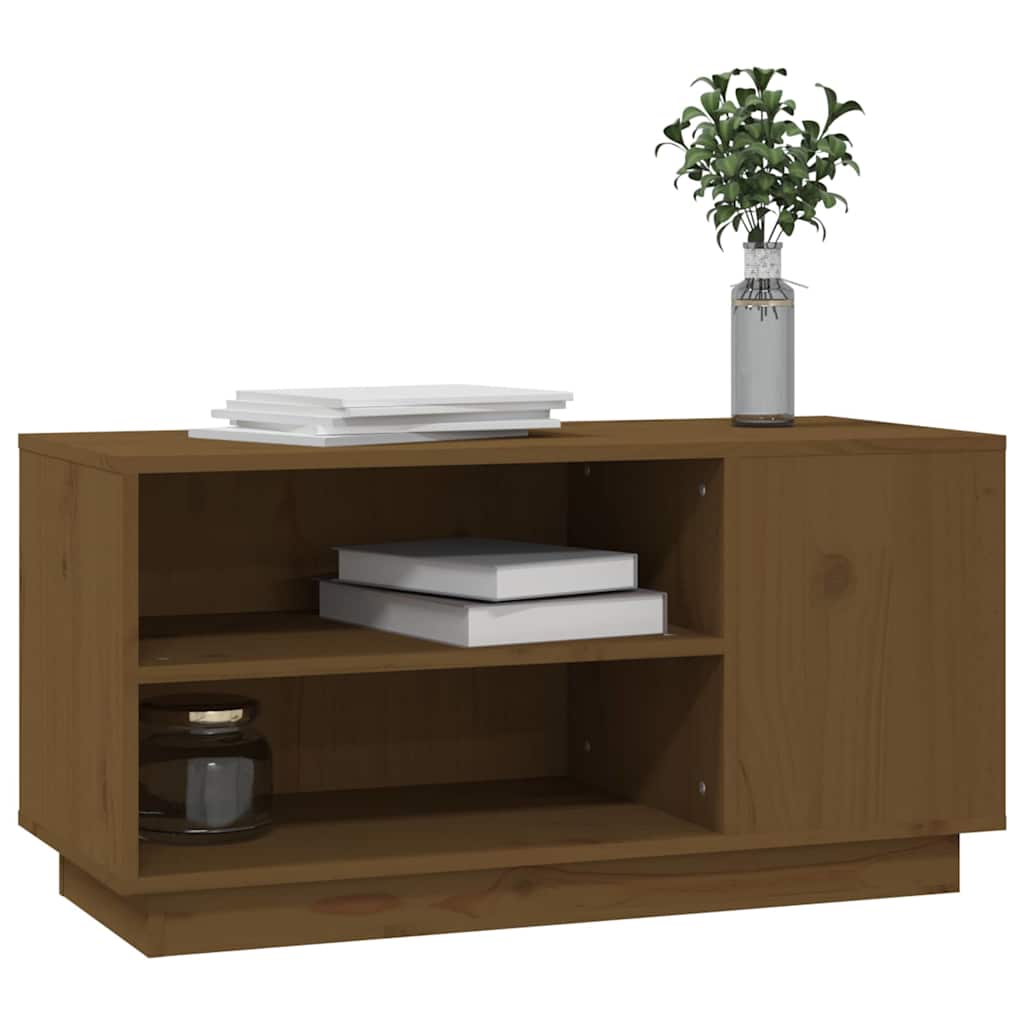 TV Cabinet 80x35x40,5 cm Solid Wood Pine Honey brown