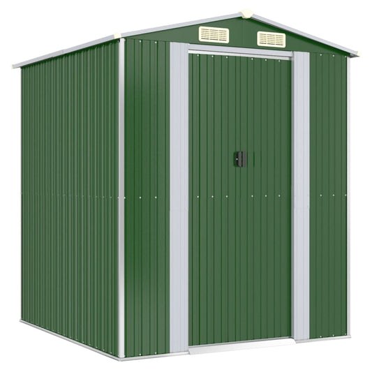 Garden Shed Green Galvanised Steel 192 x 191 x 223 cm