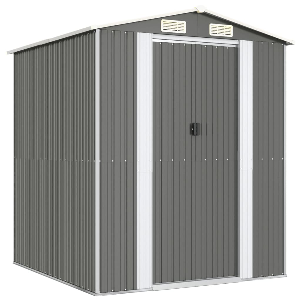 Garden Shed Light Grey Galvanised Steel 192 x 191 x 223 cm