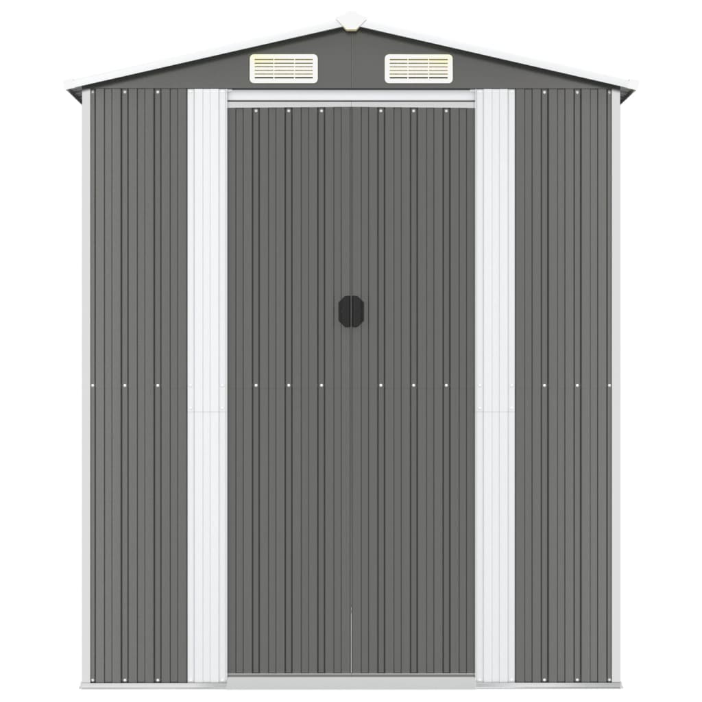 vidaXL Garden Shed Light Grey 192x191x223 cm Galvanised Steel 3