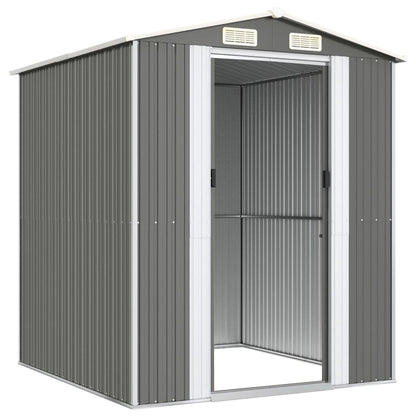 vidaXL Garden Shed Light Grey 192x191x223 cm Galvanised Steel 4