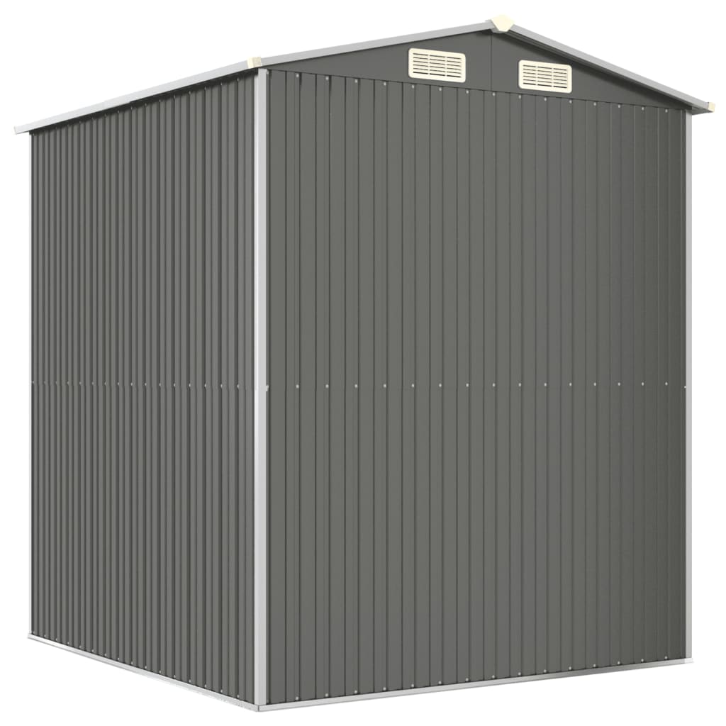 vidaXL Garden Shed Light Grey 192x191x223 cm Galvanised Steel 6