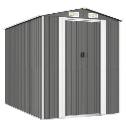 vidaXL Garden Shed Light Grey 192x274x223 cm Galvanised Steel 2