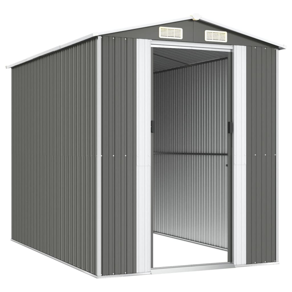 vidaXL Garden Shed Light Grey 192x274x223 cm Galvanised Steel 4