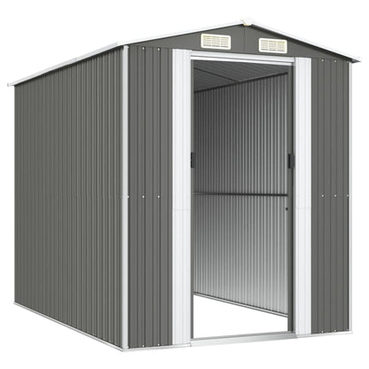 vidaXL Garden Shed Light Grey 192x274x223 cm Galvanised Steel 4