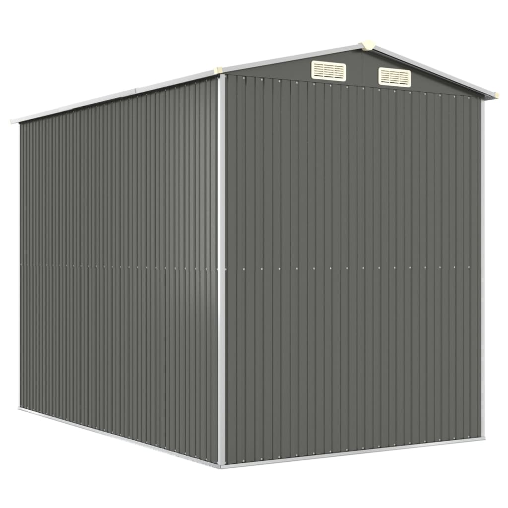 vidaXL Garden Shed Light Grey 192x274x223 cm Galvanised Steel 6