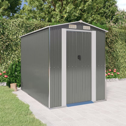 vidaXL Garden Shed Light Grey 192x274x223 cm Galvanised Steel 1