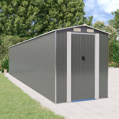 vidaXL Garden Shed Light Grey Galvanised Steel