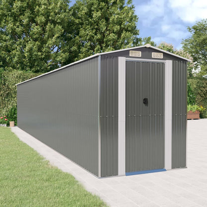 vidaXL Garden Shed Light Grey Galvanised Steel