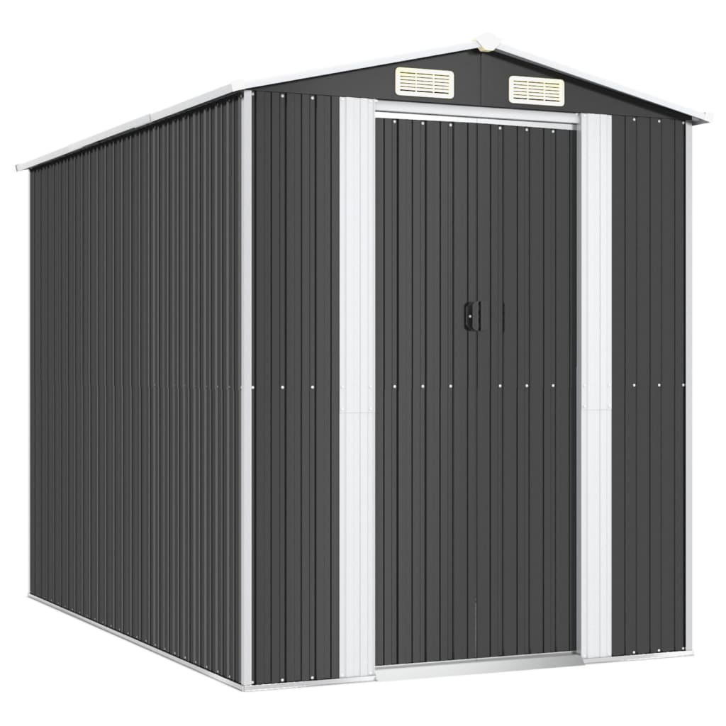 vidaXL Garden Shed Anthracite 192x274x223 cm Galvanised Steel 2