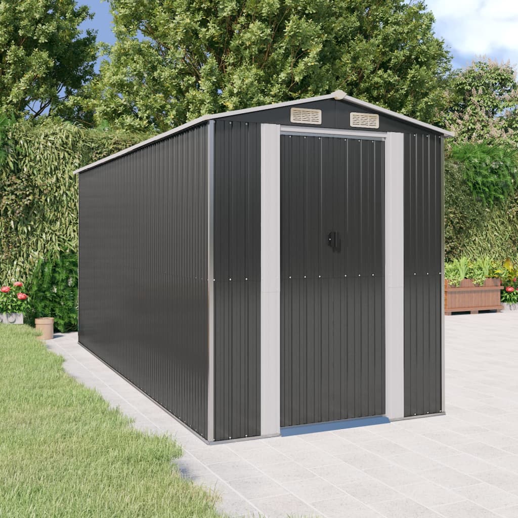 vidaXL Garden Shed Anthracite Galvanised Steel