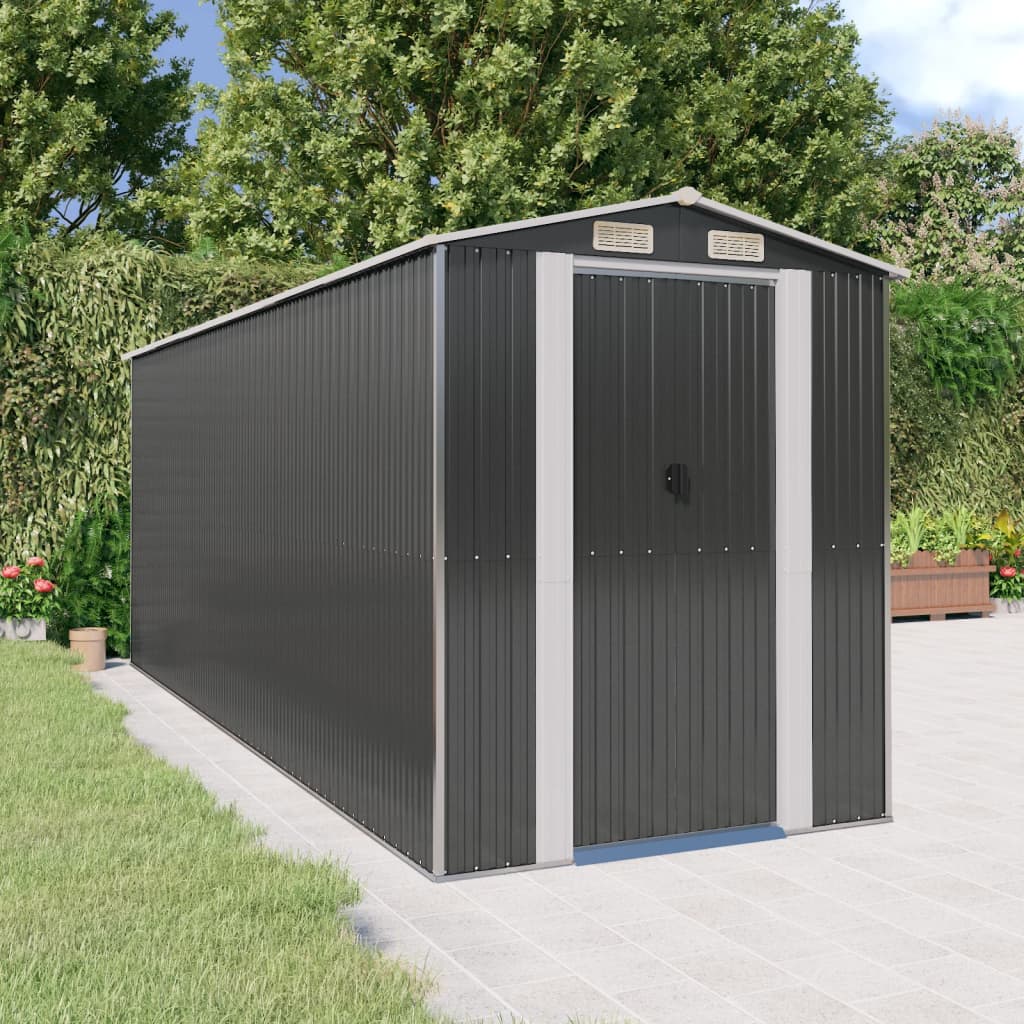 vidaXL Garden Shed Anthracite Galvanised Steel