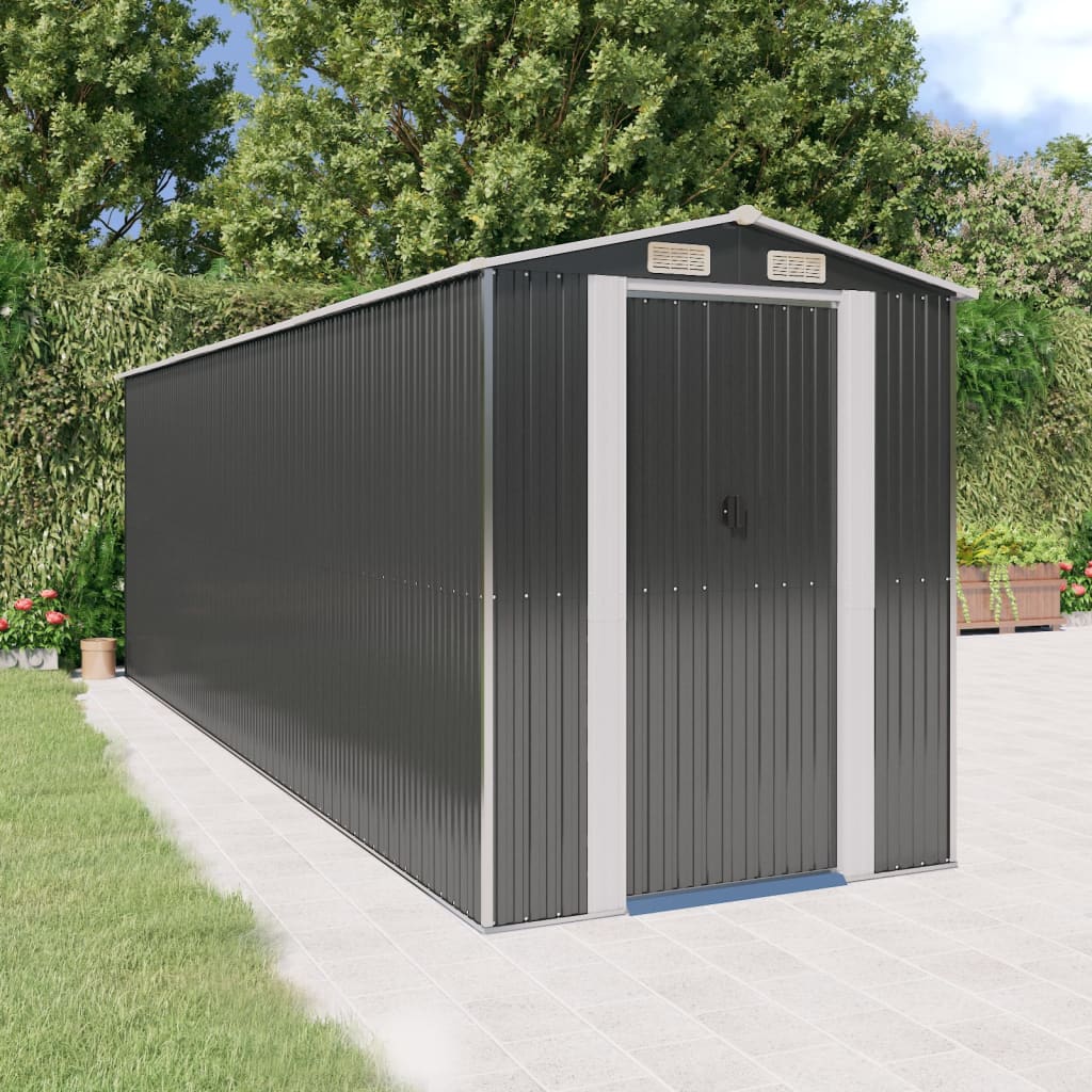 vidaXL Garden Shed Anthracite Galvanised Steel