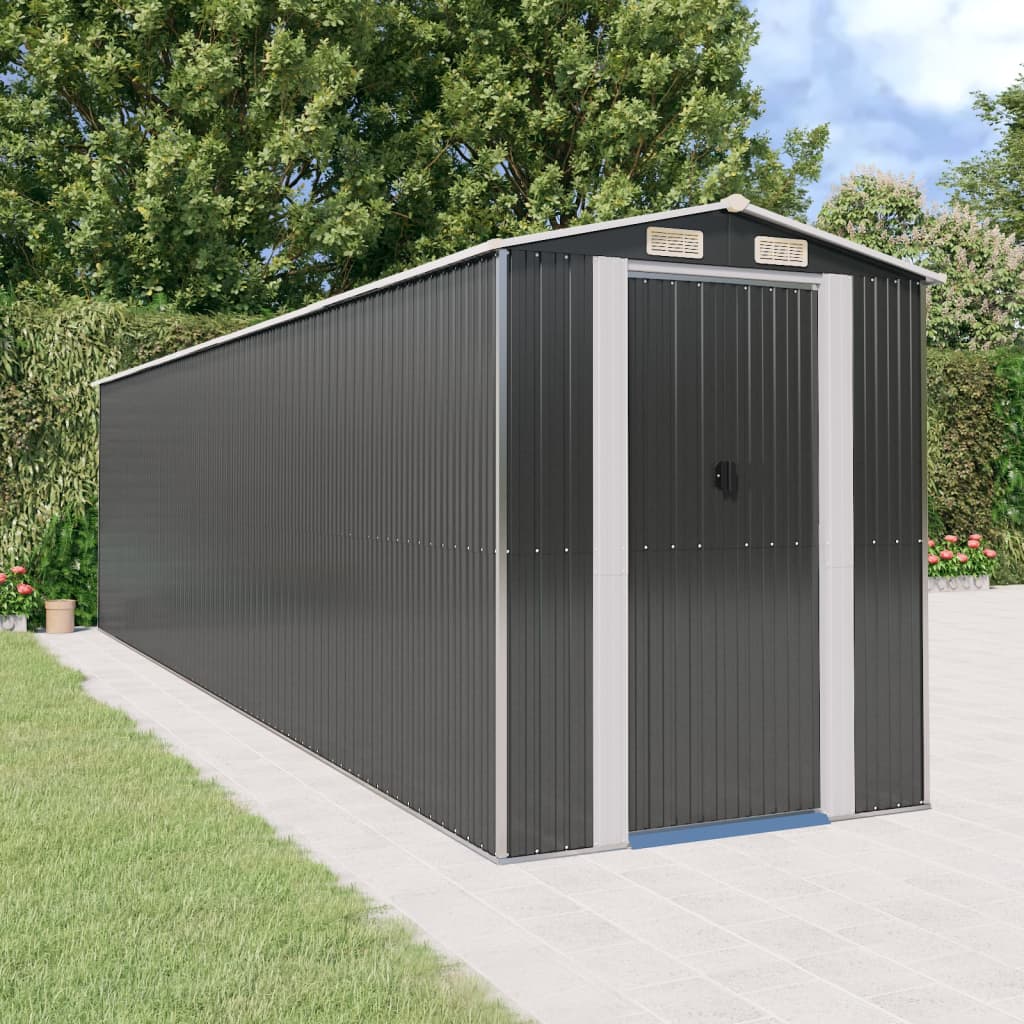 vidaXL Garden Shed Anthracite Galvanised Steel