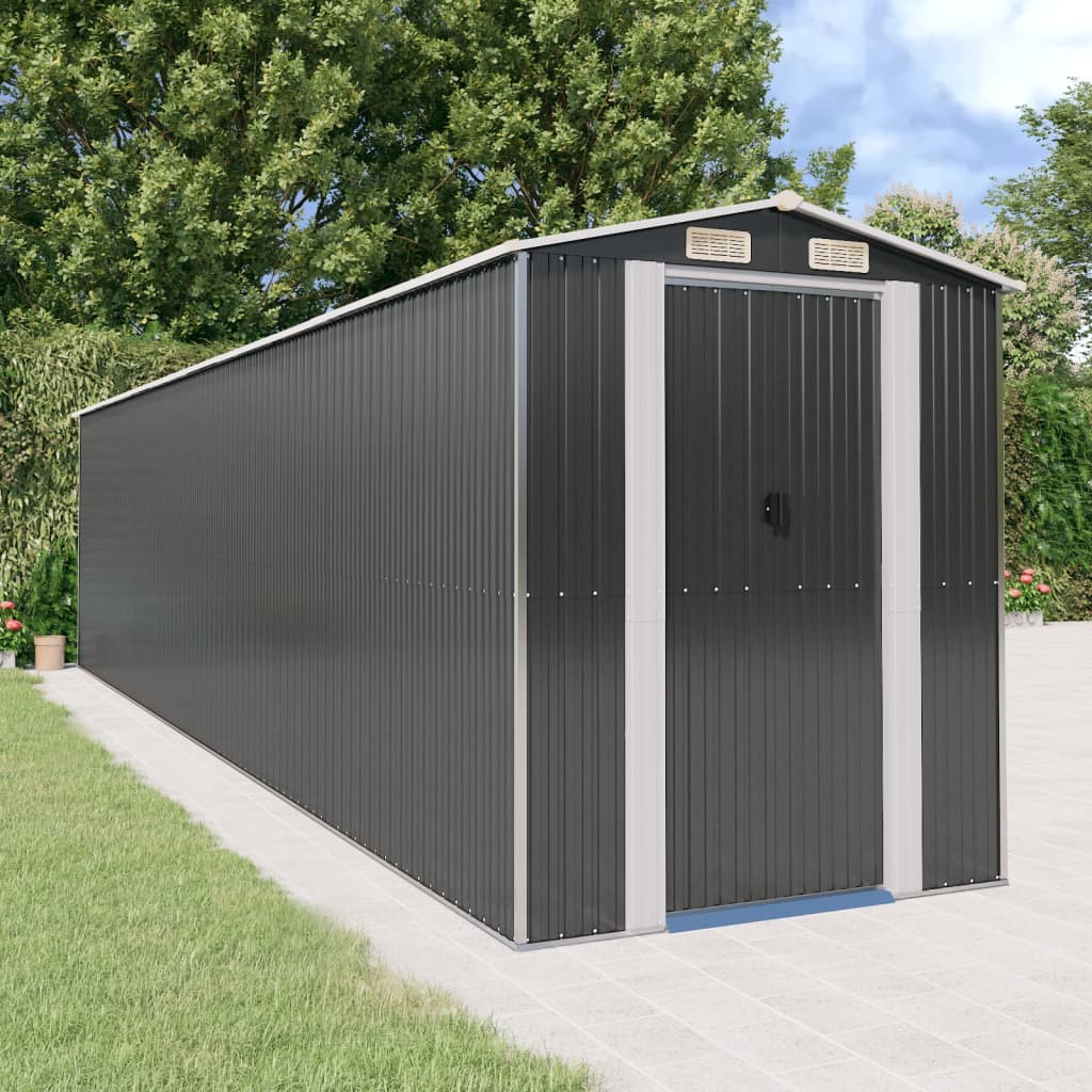 vidaXL Garden Shed Anthracite Galvanised Steel