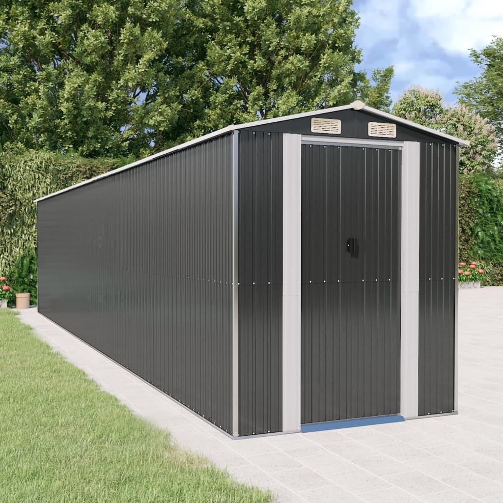 vidaXL Garden Shed Anthracite Galvanised Steel