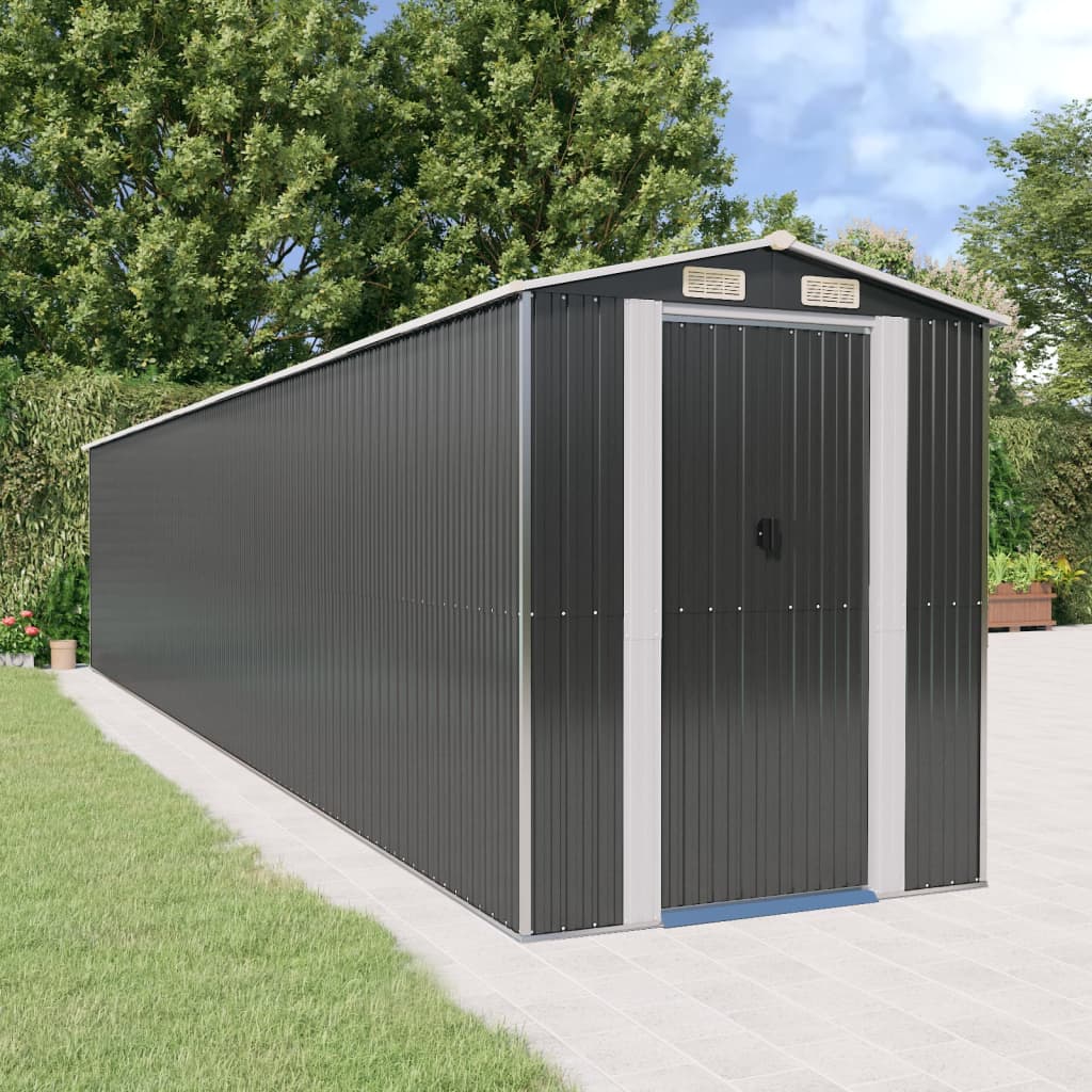 vidaXL Garden Shed Anthracite Galvanised Steel