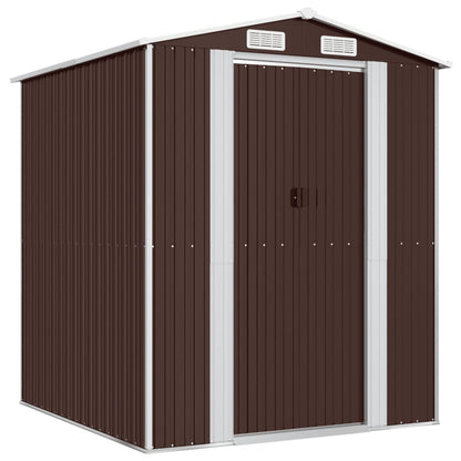 vidaXL Garden Shed Dark Brown 192x191x223 cm Galvanised Steel 2