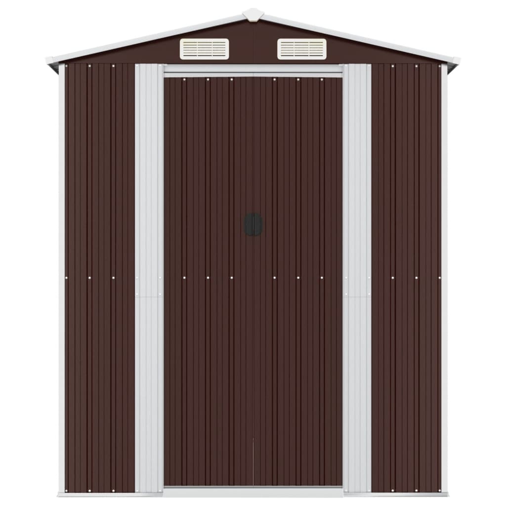 vidaXL Garden Shed Dark Brown 192x191x223 cm Galvanised Steel 3