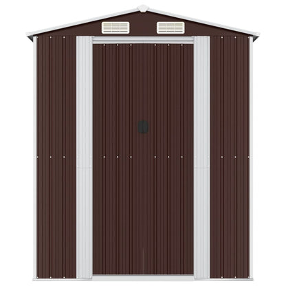 vidaXL Garden Shed Dark Brown 192x191x223 cm Galvanised Steel 3