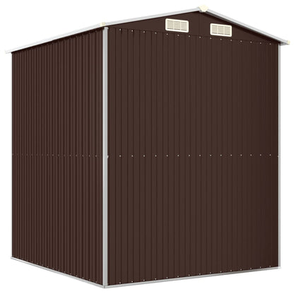vidaXL Garden Shed Dark Brown 192x191x223 cm Galvanised Steel 6