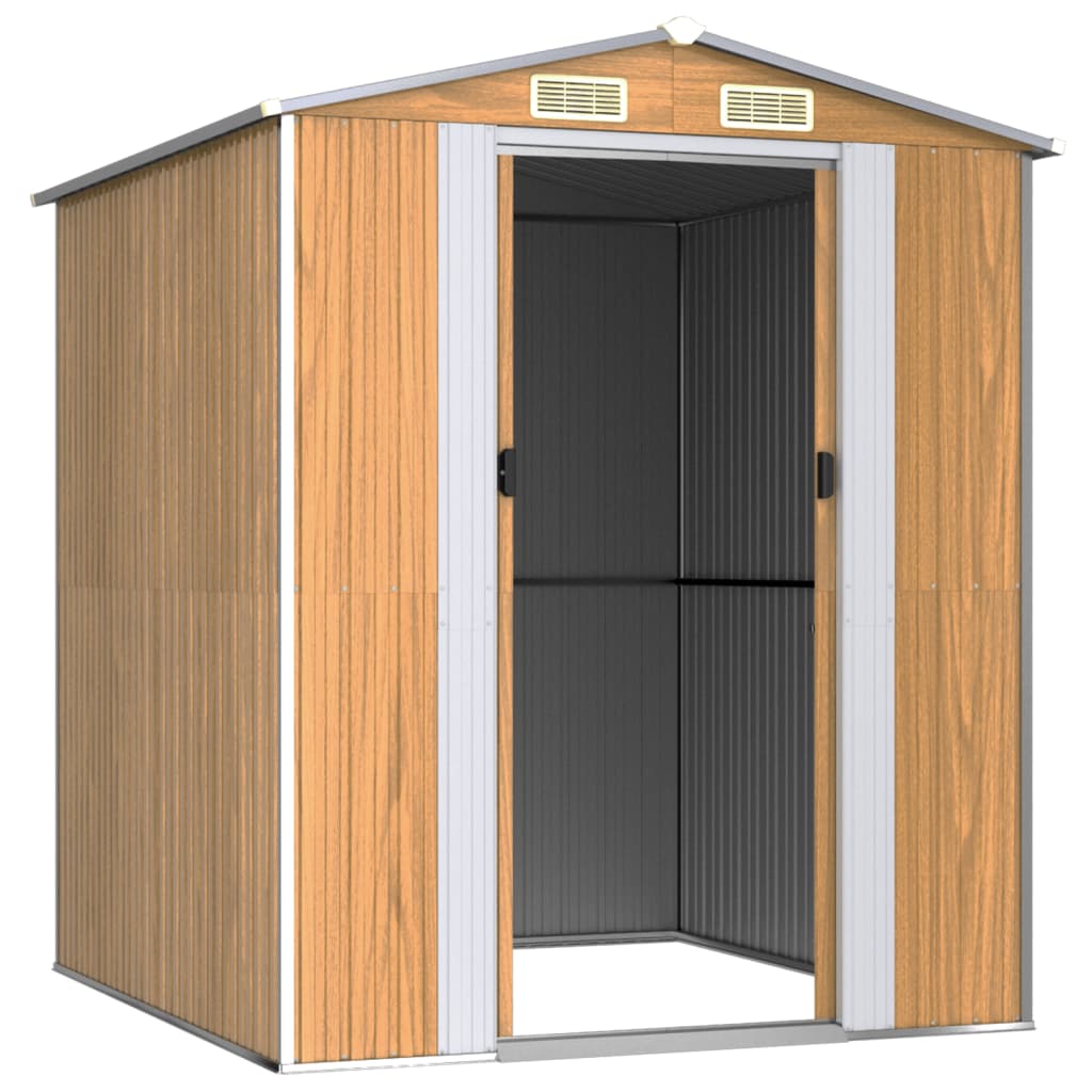 vidaXL Garden Shed Light Brown 192x191x223 cm Galvanised Steel 3