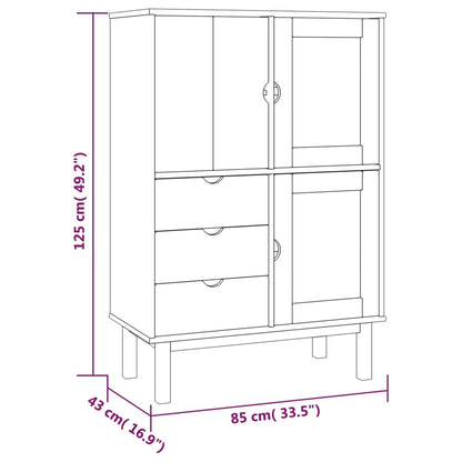 vidaXL Highboard OTTA 85x43x125 cm Solid Wood Pine 6