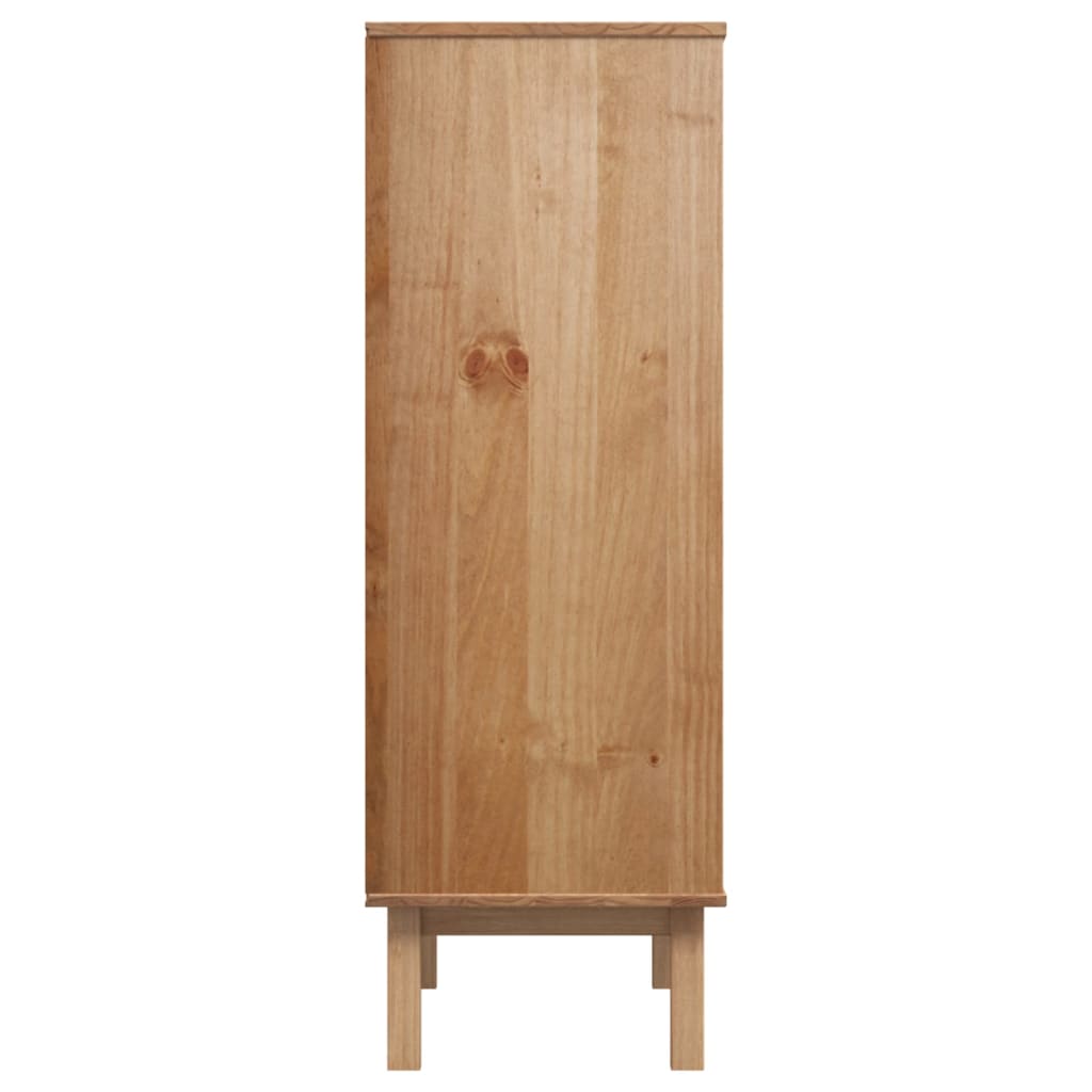 vidaXL Highboard OTTA Brown and Grey 85x43x125 cm Solid Wood Pine 5
