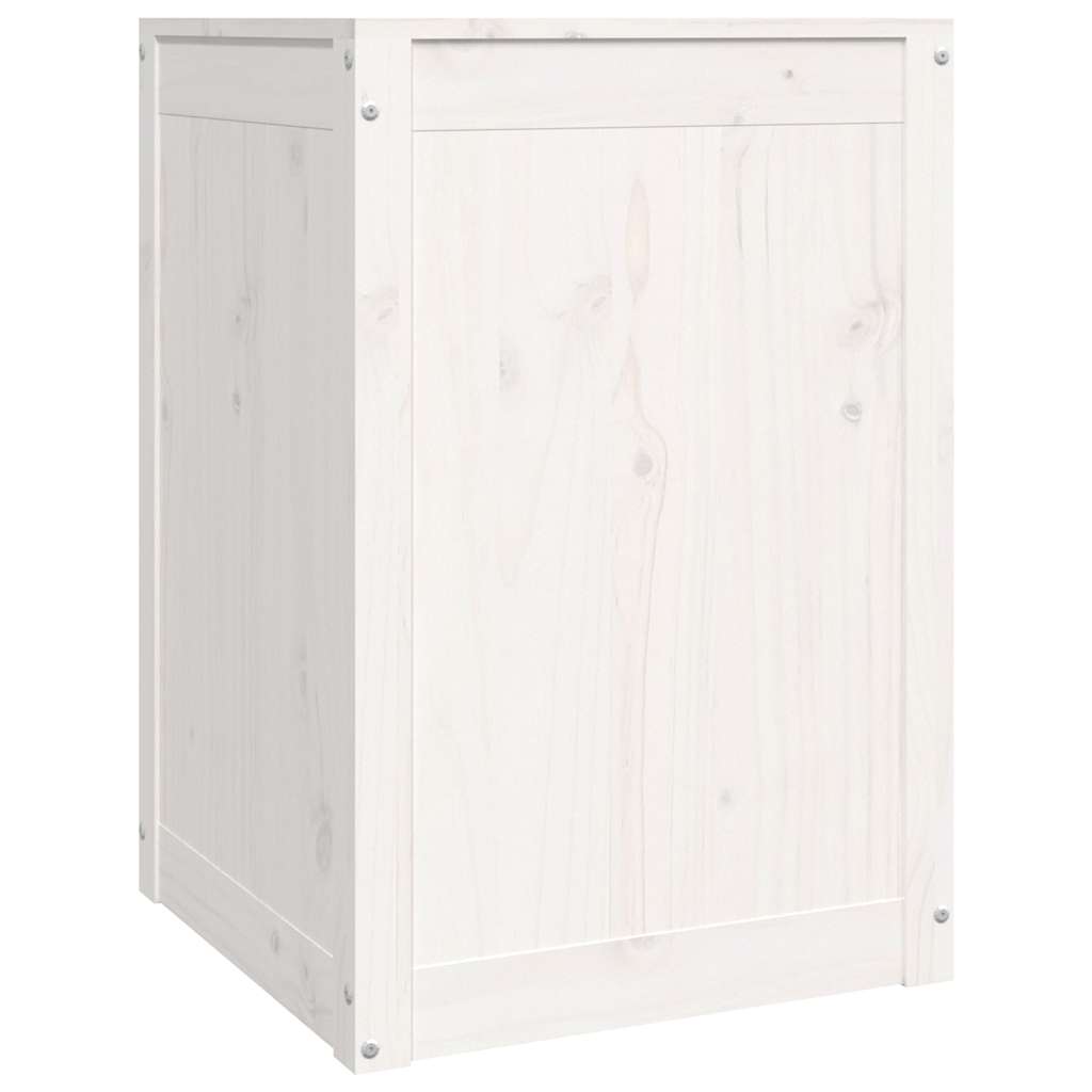 Laundry Box Solid Wood Pine White 44 x 44 x 66 cm