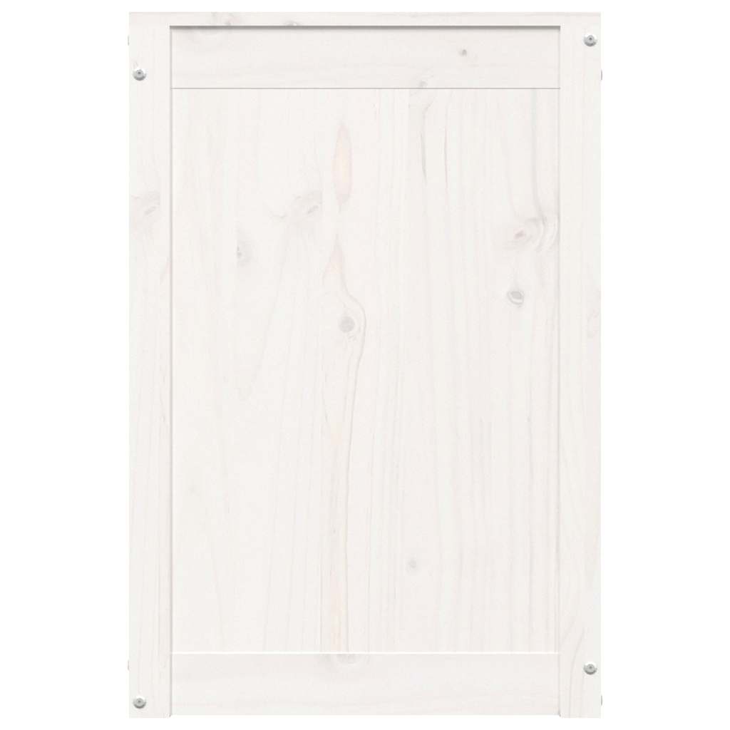 Laundry Box Solid Wood Pine White 44 x 44 x 66 cm