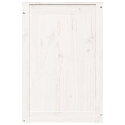 Laundry Box Solid Wood Pine White 44 x 44 x 66 cm