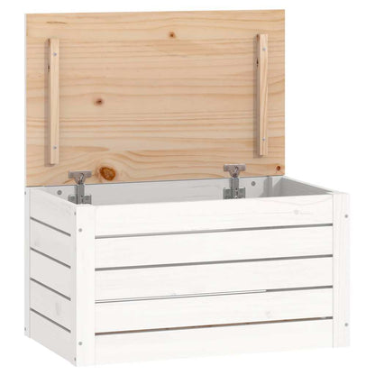 Storage Box 89x36,5x33 cm Solid Wood Pine White 59.5 x 36.5 x 33 cm