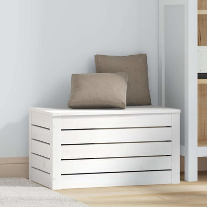 Storage Box 89x36,5x33 cm Solid Wood Pine White 59.5 x 36.5 x 33 cm